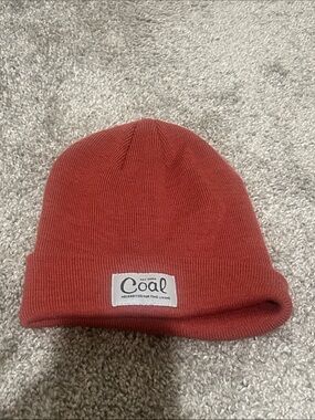 Coal Knit Beanie in Rust dark pink